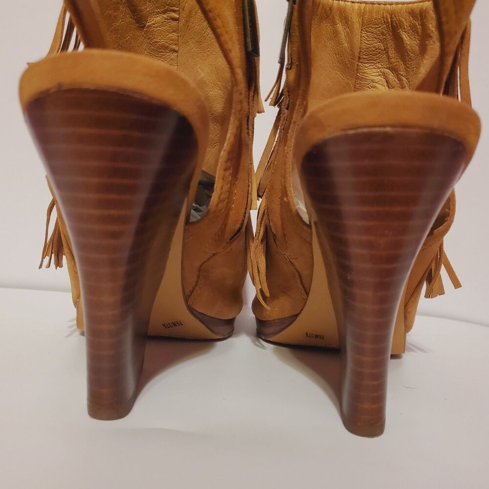 Vince Camuto Jadon Fringe Peep Toe Boot Sandals Women's Size 7.5 - Picture 4 of 9